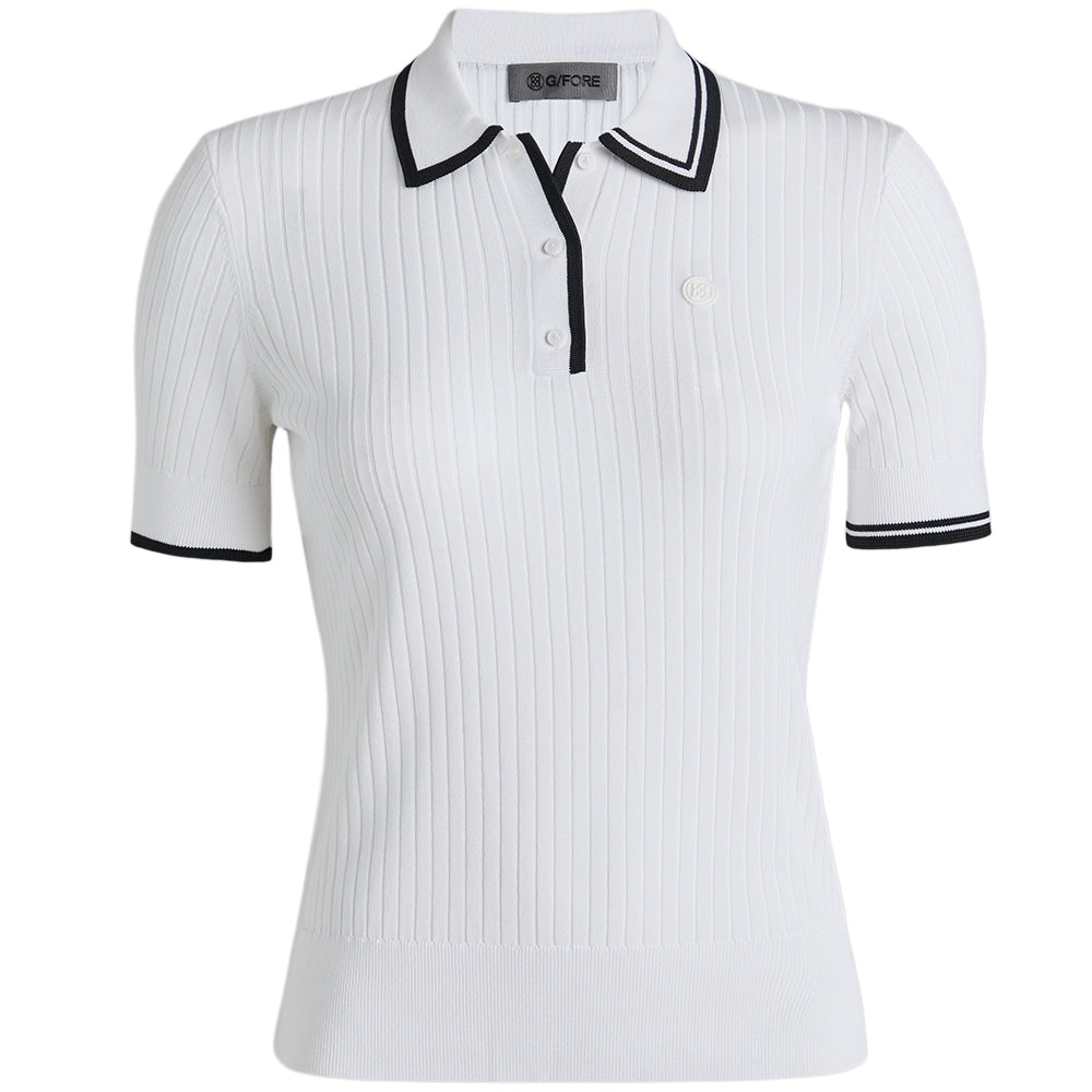 Women's Ribbed Knit Sweater Polo