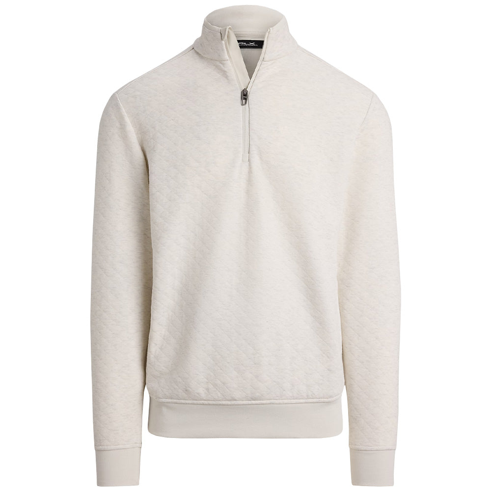 Quilted Double-Knit 1/4 Zip Mock Neck Sweatshirt