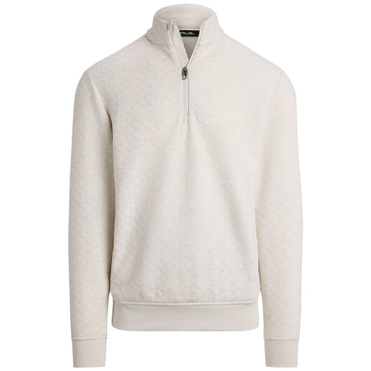 Quilted Double-Knit 1/4 Zip Mock Neck Sweatshirt