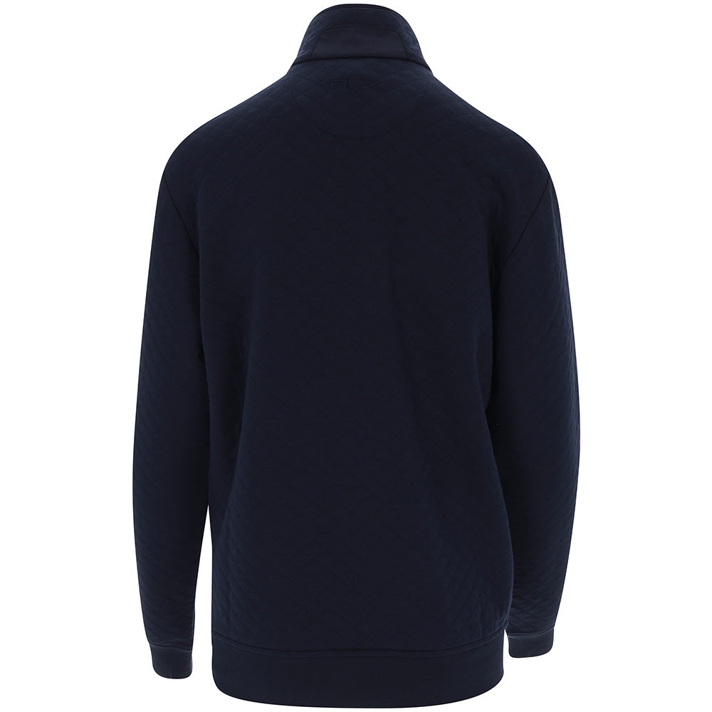Quilted Double-Knit 1/4 Zip Mock Neck Sweatshirt