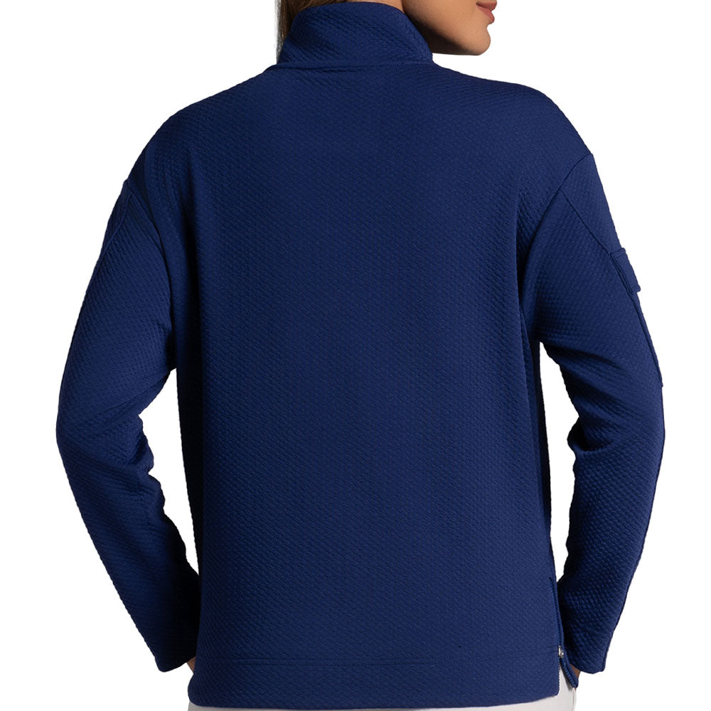 Women's Long Sleeve Mock Neck Top - Popcorn Stitch