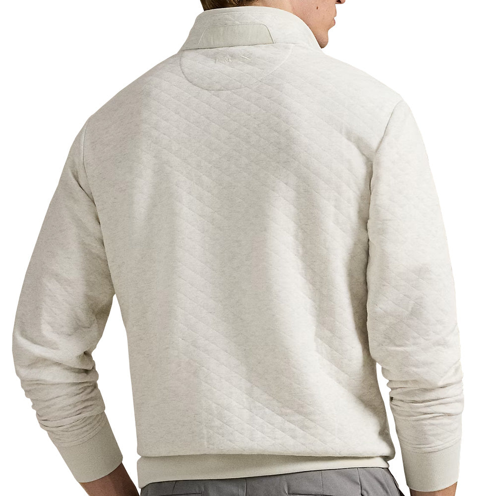 Quilted Double-Knit 1/4 Zip Mock Neck Sweatshirt