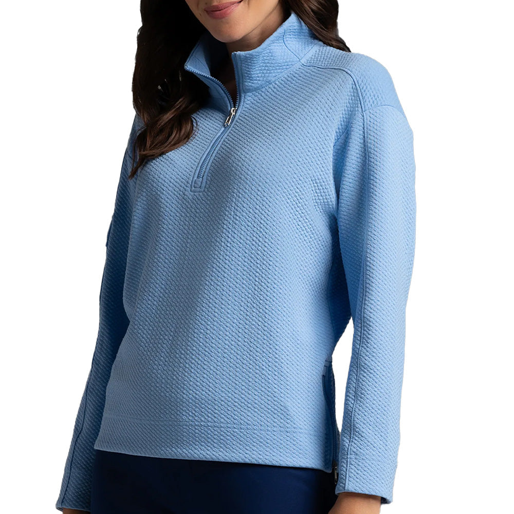 Women's Long Sleeve Mock Neck Top - Popcorn Stitch